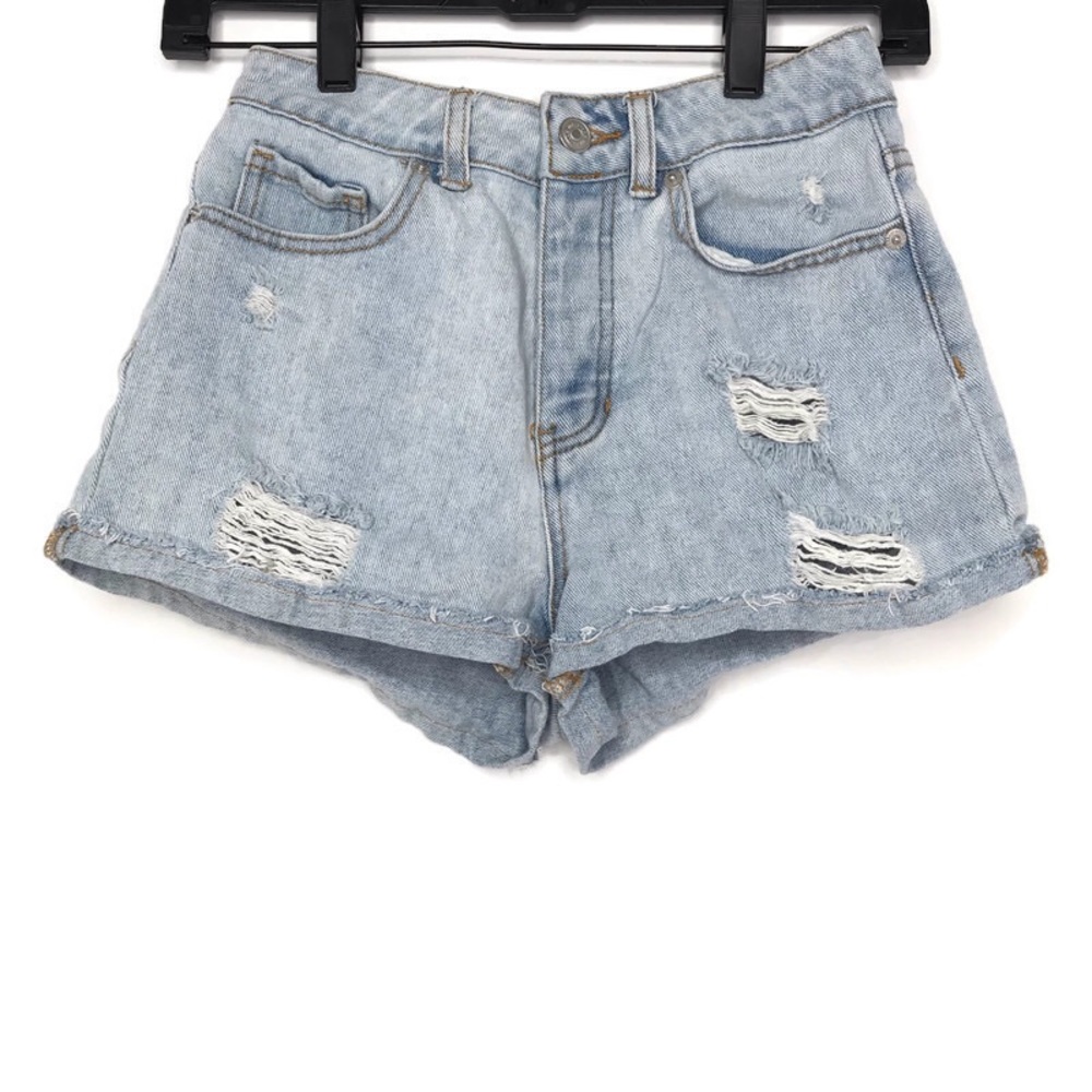 Brandy Melville High Rise Button Fly Distressed